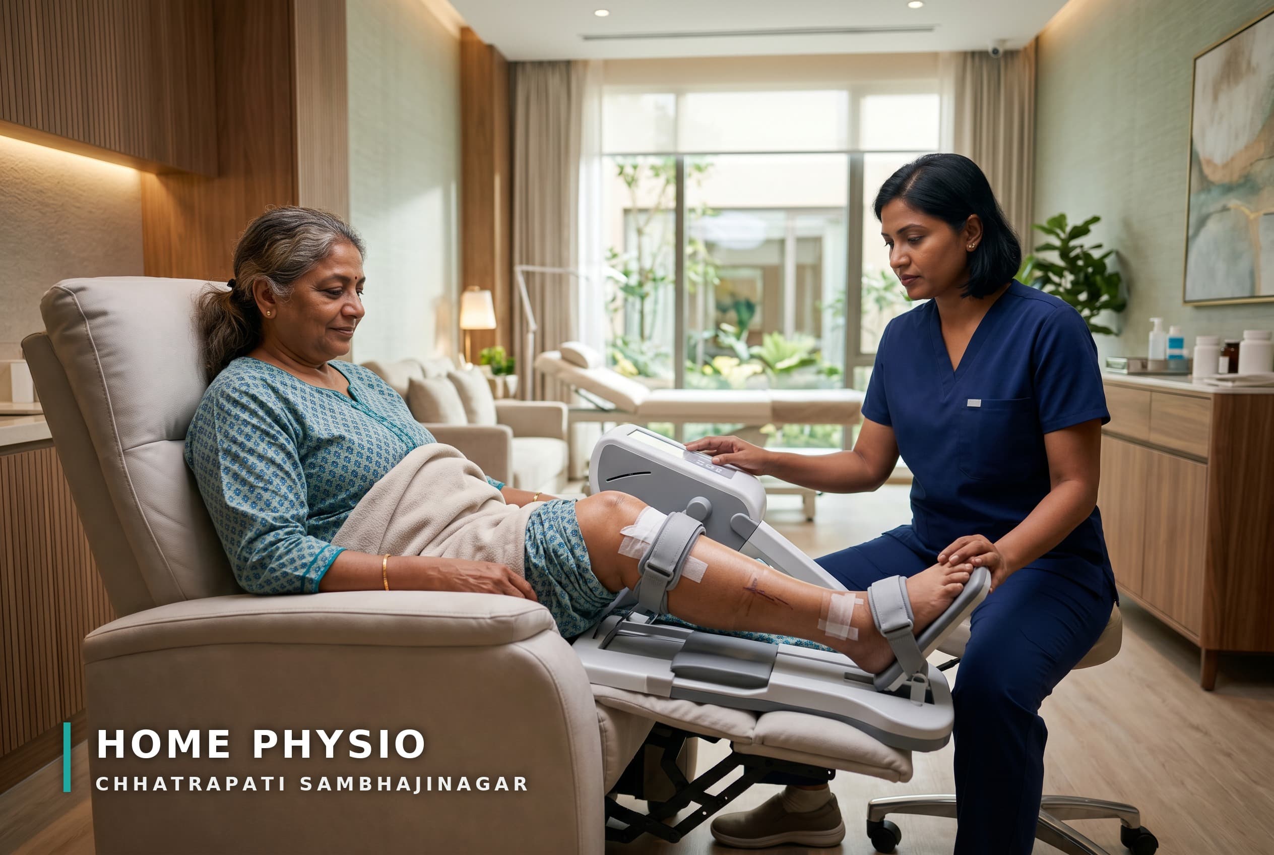 Continuous passive motion machine for knee rehab