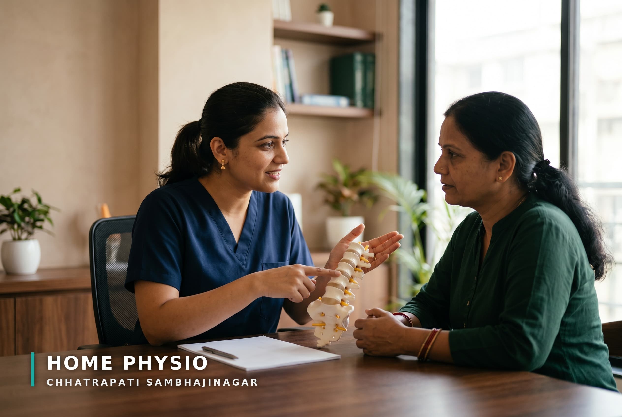 Physiotherapist performing a detailed physical assessment