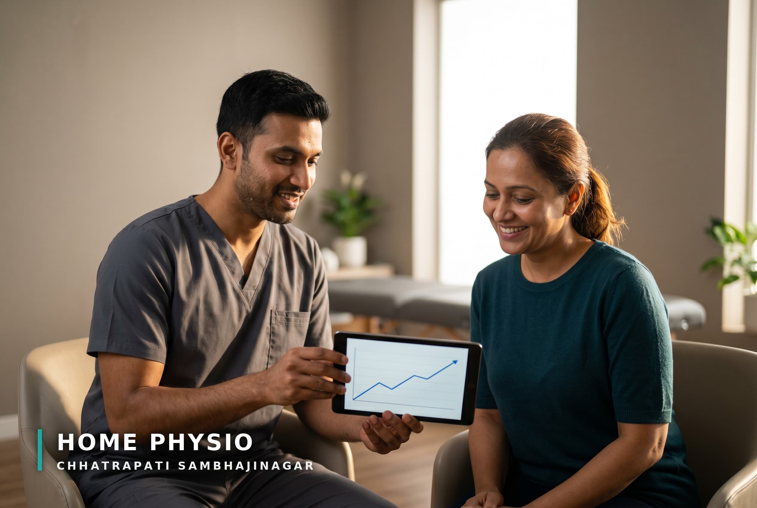 Patient making excellent recovery progress under physiotherapy care